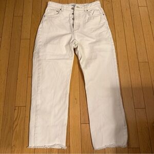 Zara Women's off white  Straight Leg Jeans